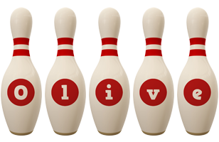 Olive bowling-pin logo