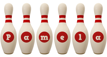 Pamela bowling-pin logo