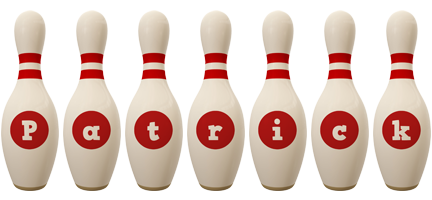 Patrick bowling-pin logo