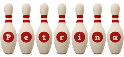 Petrina bowling-pin logo