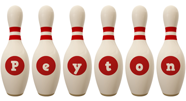 Peyton bowling-pin logo
