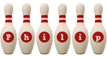 Philip bowling-pin logo
