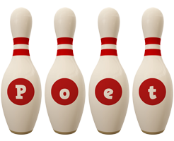 Poet bowling-pin logo