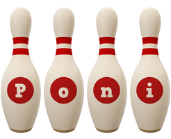 Poni bowling-pin logo