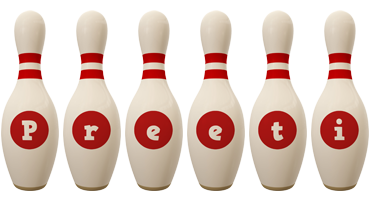 Preeti bowling-pin logo
