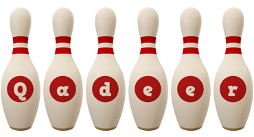 Qadeer bowling-pin logo