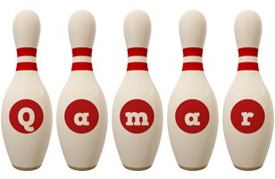 Qamar bowling-pin logo