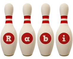 Rabi bowling-pin logo