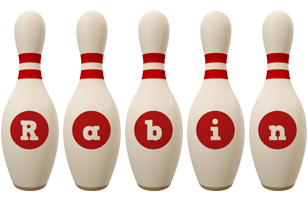 Rabin bowling-pin logo