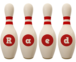 Raed bowling-pin logo