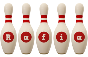 Rafia bowling-pin logo