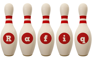 Rafiq bowling-pin logo