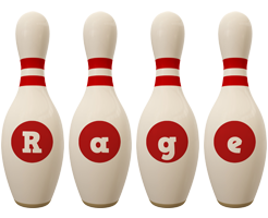 Rage bowling-pin logo