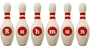Rahman bowling-pin logo