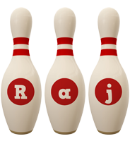 Raj bowling-pin logo