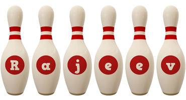 Rajeev bowling-pin logo