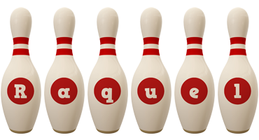 Raquel bowling-pin logo