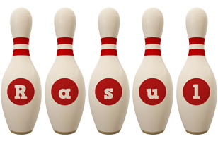 Rasul bowling-pin logo