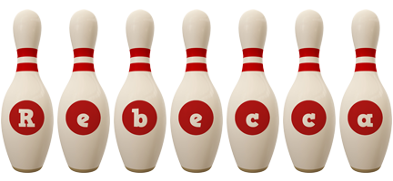 Rebecca bowling-pin logo