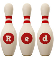 Red bowling-pin logo