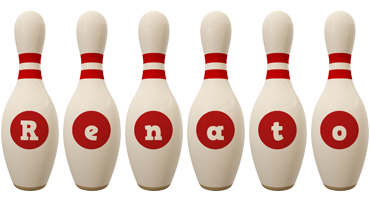 Renato bowling-pin logo