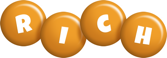 Rich candy-orange logo