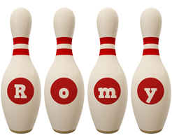 Romy bowling-pin logo