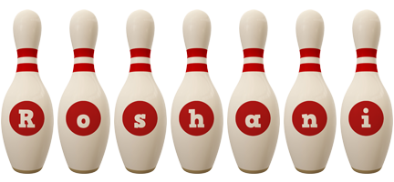 Roshani bowling-pin logo