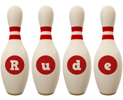 Rude bowling-pin logo