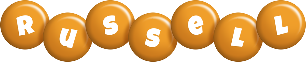 Russell candy-orange logo