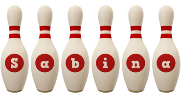 Sabina bowling-pin logo