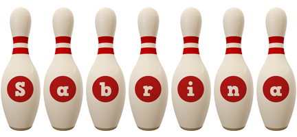 Sabrina bowling-pin logo