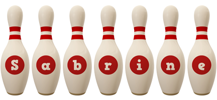 Sabrine bowling-pin logo