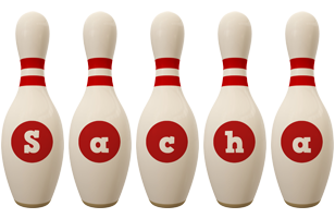 Sacha bowling-pin logo