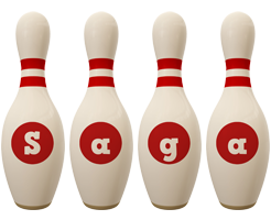 Saga bowling-pin logo