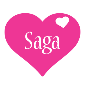 Saga love-heart logo