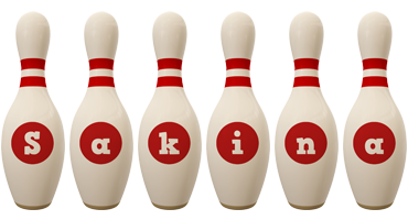 Sakina bowling-pin logo