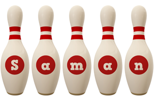 Saman bowling-pin logo