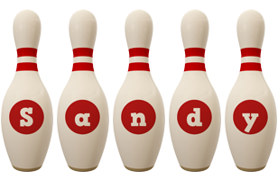 Sandy bowling-pin logo