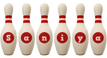 Saniya bowling-pin logo