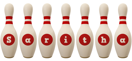 Saritha bowling-pin logo
