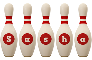 Sasha bowling-pin logo