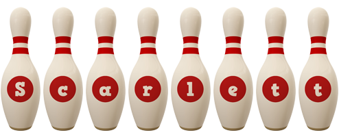 Scarlett bowling-pin logo
