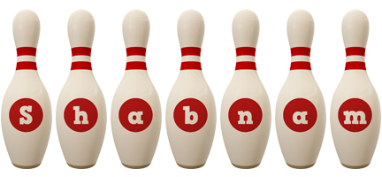 Shabnam bowling-pin logo