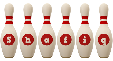 Shafiq bowling-pin logo