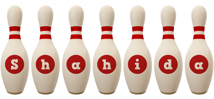 Shahida bowling-pin logo