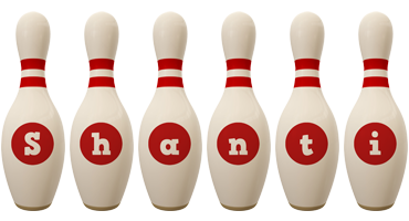 Shanti bowling-pin logo