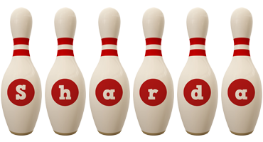 Sharda bowling-pin logo