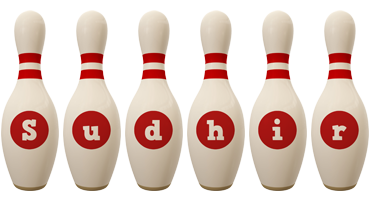 Sudhir bowling-pin logo
