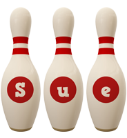 Sue bowling-pin logo